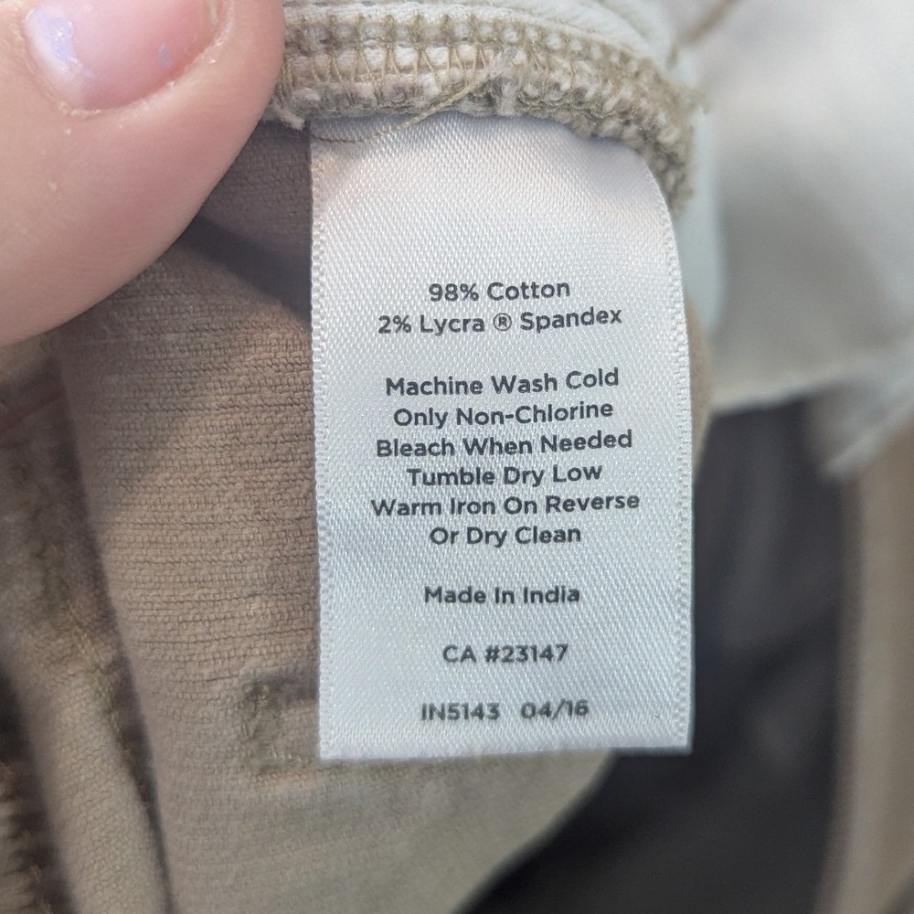 Talbots Flawless Corduroy Pants Womens 12 Straight Leg Tan Brown Stretch - Picture 5 of 8